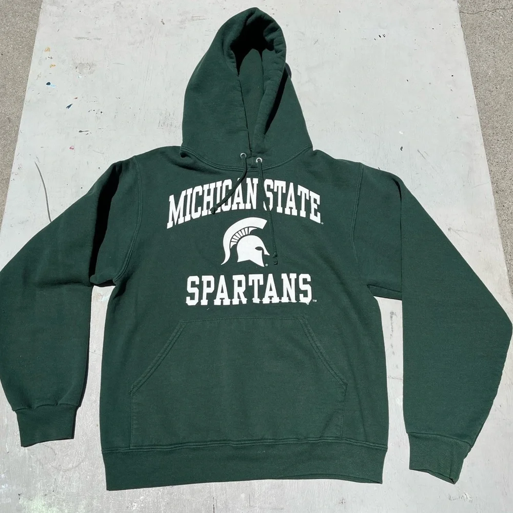 Men's‎ Michigan State Sweatshirt Green S College Spell-Out NCAA University